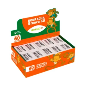 Borracha Branca Escolar Simples Leo&Leo – Caixa com 60 Unidades