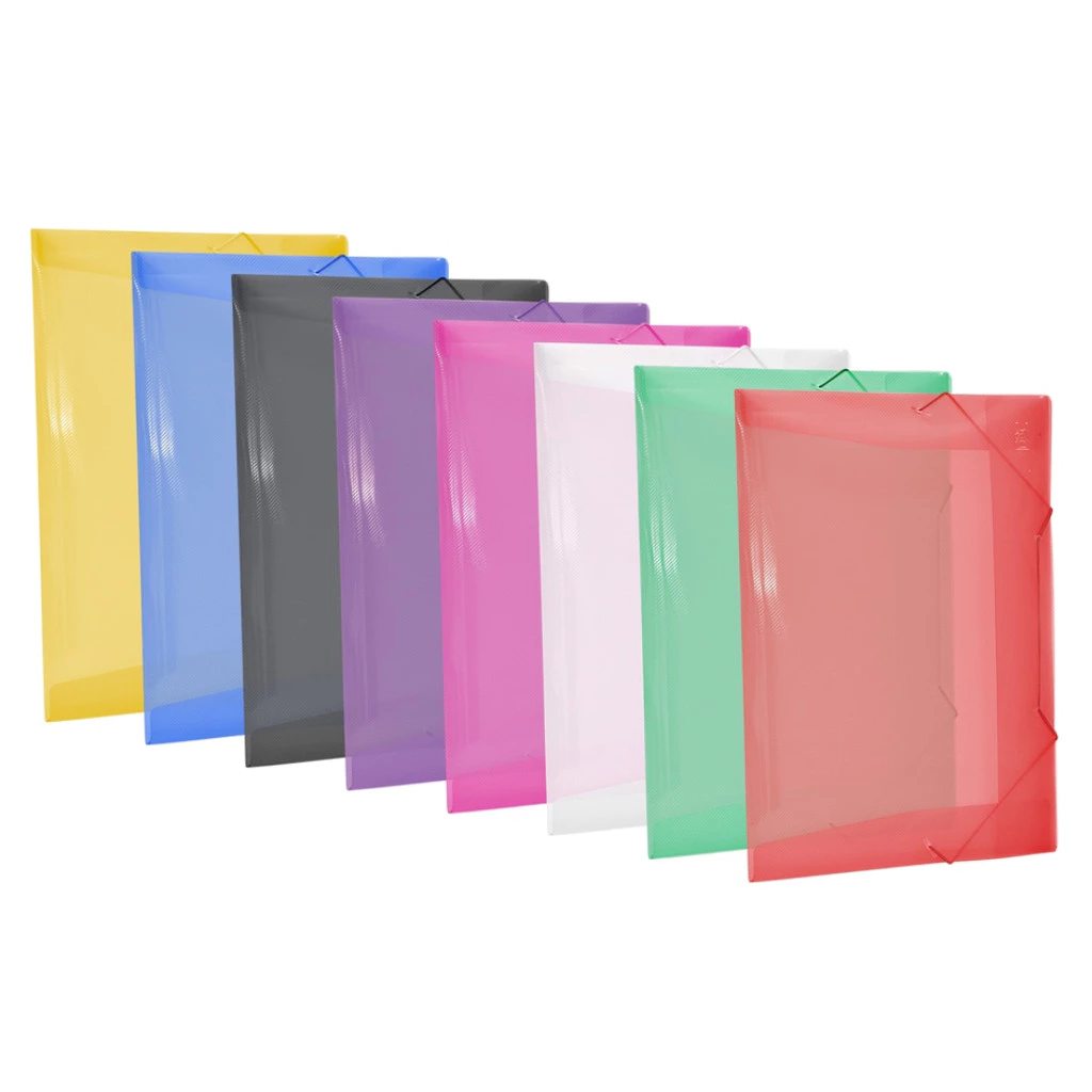 Pastas Plásticas com Elástico e Aba Grande A4/Ofício 335x235mm – Modelo fino – Caixa com 50 Unidades
