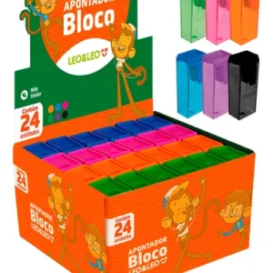Apontador Bloco C/ Deposito Leo&Leo – Caixa com 24 Unidades