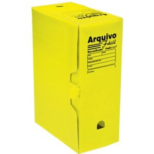 Arquivo Morto Novaonda Fácil 250x130x350mm Amarelo Polibrás – Caixa com 10 Unidades